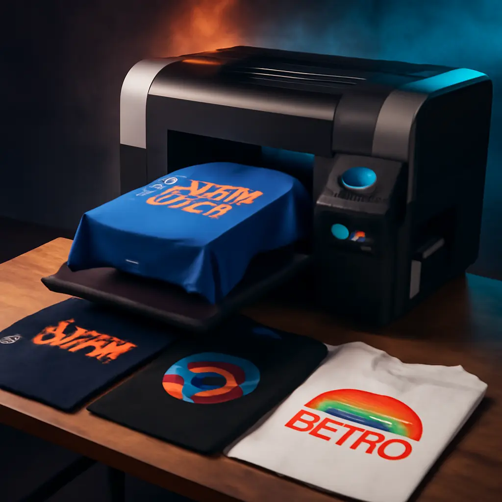 Stroj pro rychlý potisk triček připravený k tisku