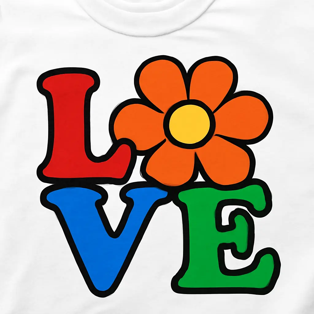 Detail kvalitního potisku trička na bavlněném tričku